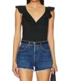Nation Ltd Neah Ruffle Tank Top In Black