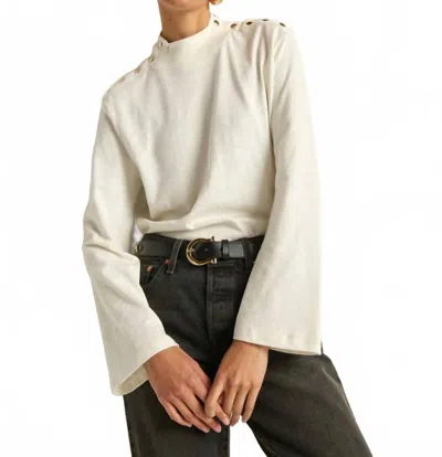 Nation Ltd Neda Long Sleeve Top In Porcelain In White