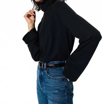 Nation Ltd Neo Mock Neck T-shirt In Jet Black