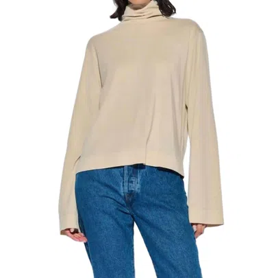 Nation Ltd Neo Mock Neck T-shirt Long Sleeve In Champagne In Neutral