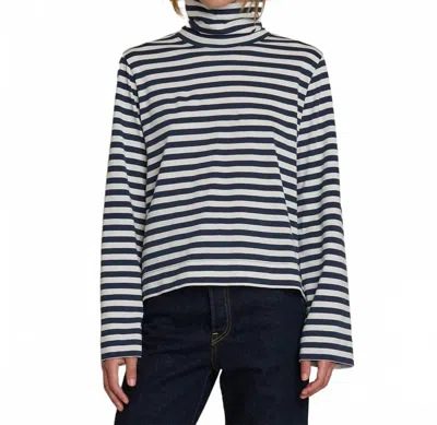 Nation Ltd Neo Turtleneck Top In Seascape Stripe In Black