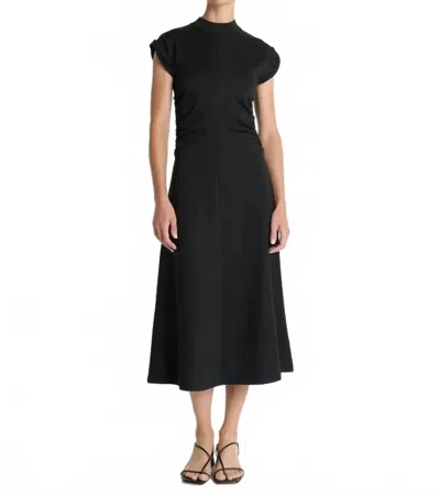 Nation Ltd Neva Drapey Knit And Form-skimming Dress In Jet Black