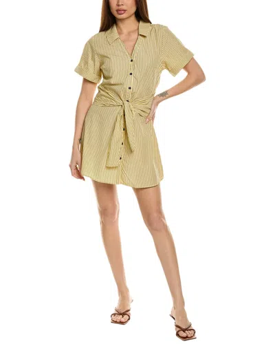 Nation Ltd Nida Wrapped Button-up Shirtdress In Yellow