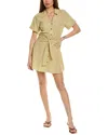 Nation Ltd Nida Wrapped Button-up Shirtdress In Yellow