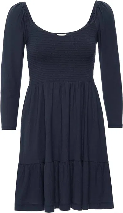 Nation Ltd Noel Babydoll Dress In Navy In Blue