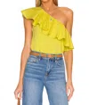 Nation Ltd Noella Top In Chartreuse In Multi