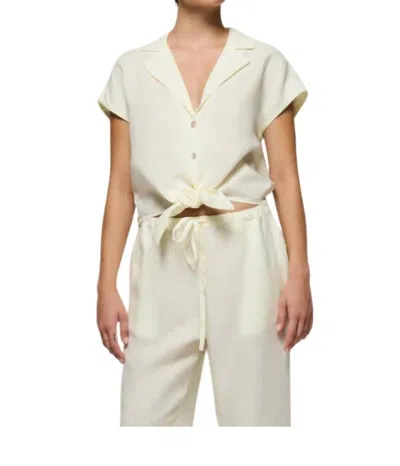 Nation Ltd Noemi Tie V-neck Blouse In Porcelain In White