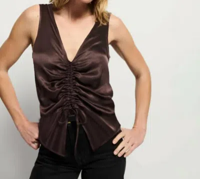 Nation Ltd Nyra Shirred Front Tank In Coffee In Brown