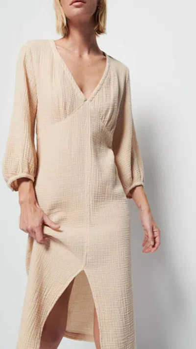 Nation Ltd Olpa Balloon Sleeve Maxi Dress In Tapioca In Neutral