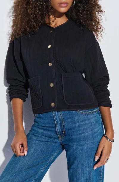 Nation Ltd Otto Quilted Cotton Blend Jacket In Jet Black