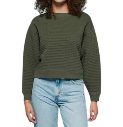 Nation Ltd Ozzie Quilted Sweatshirt In Moss Green