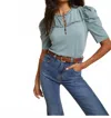 Nation Ltd Palmina Frilly Tee In Dusty Blue In Blue