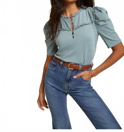 Nation Ltd Palmina Frilly Tee In Dusty Blue