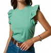 Nation Ltd Paulette Ruffle Tank Top In Green Stone In Green