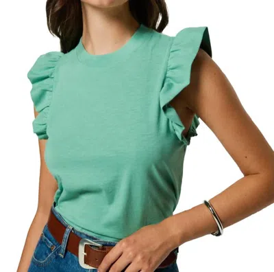 NATION LTD PAULETTE RUFFLE TANK TOP IN GREEN STONE