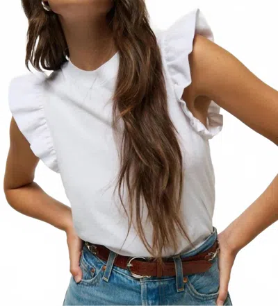 Nation Ltd Paulette Ruffle Tank Top In White