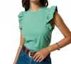 Nation Ltd Paulette Ruffle Tank Top In Green Stone In Green