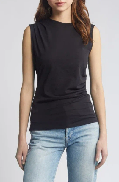 Nation Ltd Paz Draped Muscle T-shirt In Black