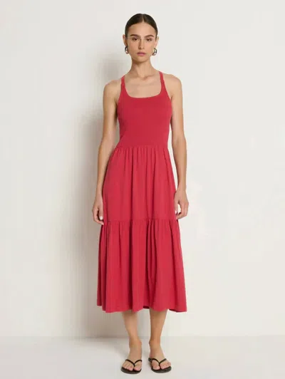 Nation Ltd Penelope Cross Back Midi Dress In Heartbeat Red In Pink