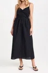 Nation Ltd Peppa Ruched Linen-blend Sundress In Black