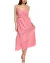 Nation Ltd Peppa Ruched Linen-blend Sundress In Pink