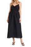 Nation Ltd Peppa Ruched Linen-blend Sundress In Black