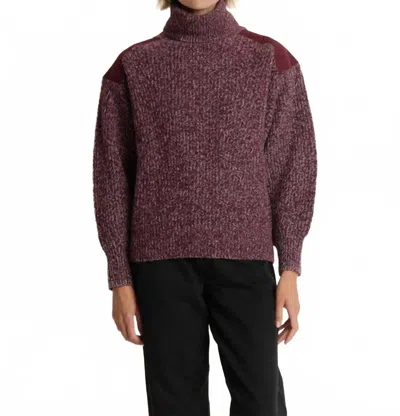 Nation Ltd Pepper Patched Sweater In Heather Port In Red