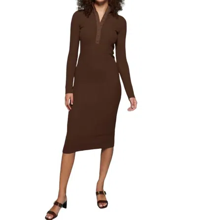 Nation Ltd Phoebe Turtleneck Dress In Dark Chocolate In Brown