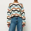 Nation Ltd Poppy Pullover Sweater In Multi Waves In Multi