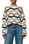 Nation Ltd Poppy Wavy Stripe Pima Cotton Sweater In Multi Waves