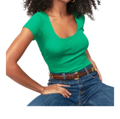 Nation Ltd Quinn Ribbed Tee In Island Time In Green