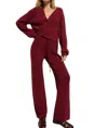 Nation Ltd Rachelle Cozy Ribbed Pants In Danish Red In Multi