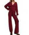 Nation Ltd Rachelle Cozy Ribbed Pants In Danish Red In Red