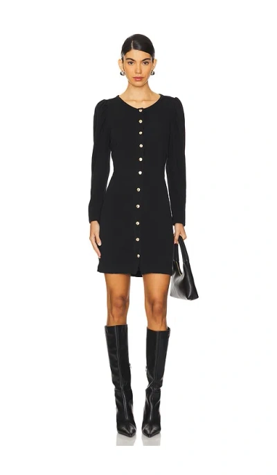 Nation Ltd Rae Placket Front Dress In 젯 블랙