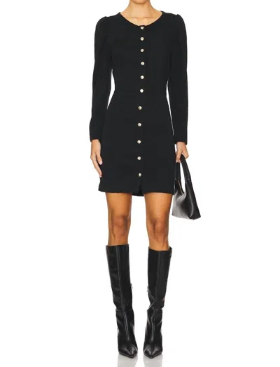 NATION LTD RAE PLACKET FRONT DRESS IN JET BLACK