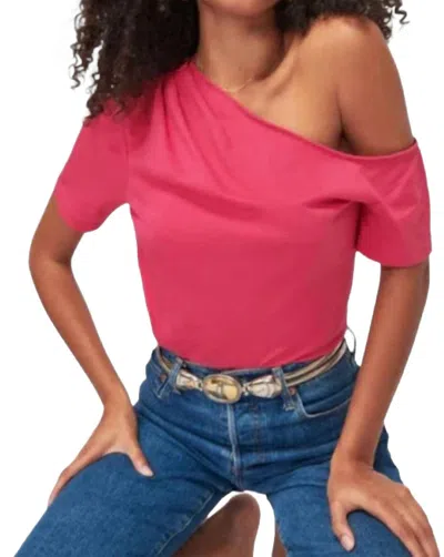 Nation Ltd Randa Draped Tee In Hibiscus In Pink