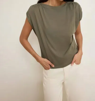 Nation Ltd Rebecca Boatneck Tee Top In Olive In Green