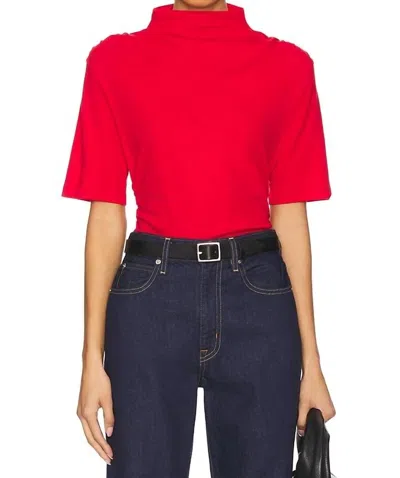 Nation Ltd Reed Mock Neck Top In Red Shoes