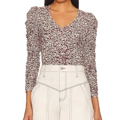 Nation Ltd Renee Shirred Top In Masquerade In Beige