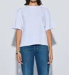 Nation Ltd Reni Boxy Tee In Optic White In Blue