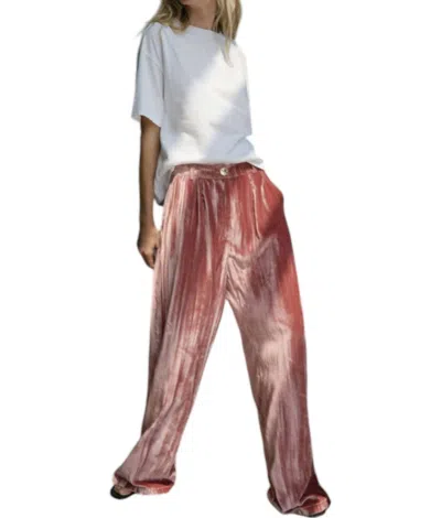 Nation Ltd Ridley Velvet Pant In Terracotta In Pink