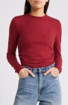 Nation Ltd Rita Mock Neck Long Sleeve Top In Danish Red In Red