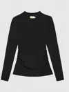 Nation Ltd Rita Mock Neck Top In Black In Black