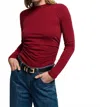 Nation Ltd Rita Mock Neck Top In Danish Red In Red