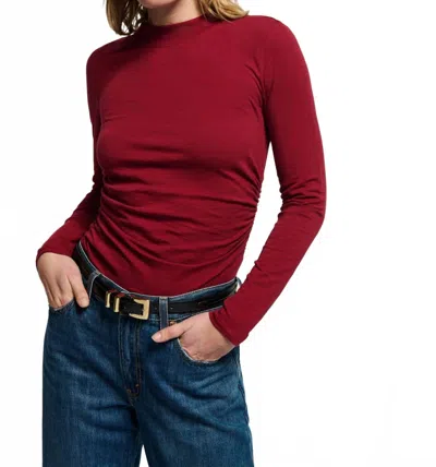 Nation Ltd Rita Mock Neck Top In Danish Red