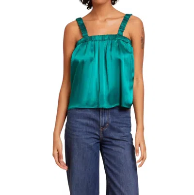 Nation Ltd Rivka Tank With Elastic Detail In Emerald In Green