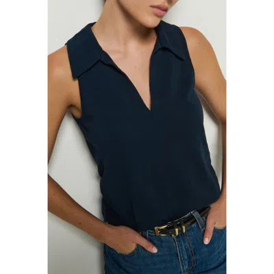 Nation Ltd Roberta Collared Cotton Tank In Night Sky