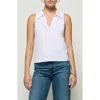 Nation Ltd Roberta Collared Cotton Tank In Optic White
