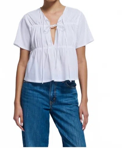 Nation Ltd Robin Tie Front Top In White