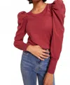 Nation Ltd Romy Long Sleeve Top In Curtain Call In Burgundy